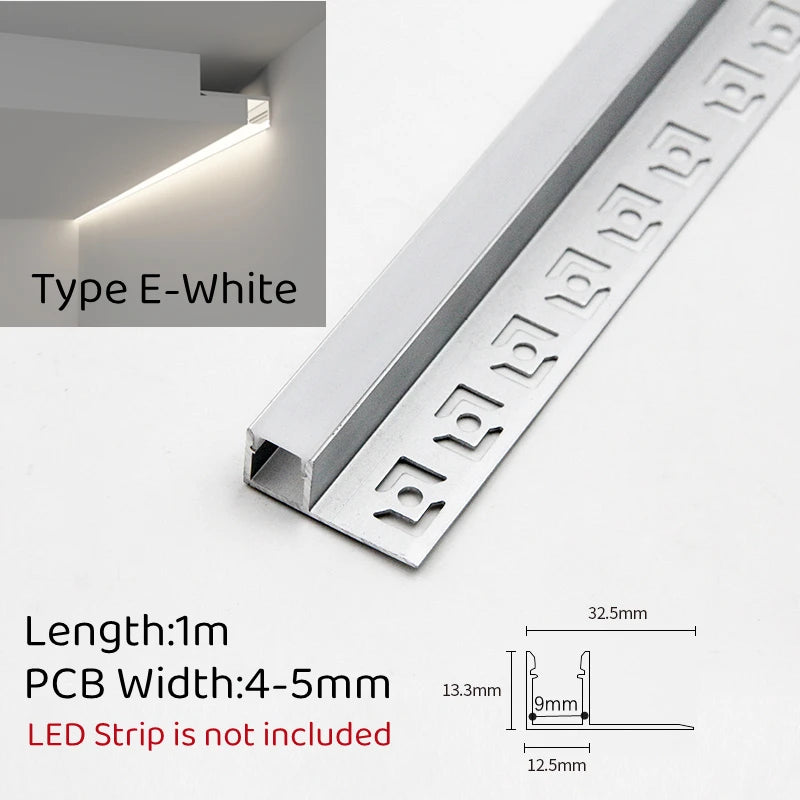 Trimless Recessed LED Aluminum Profile Channel 1M | 1–10pcs