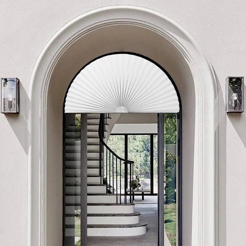 Self-Adhesive Arch Pleated Blind – Half Blackout Window Shade