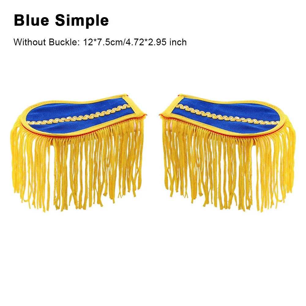 Tassel Fringe Shoulder Epaulettes – Punk Brooch Pin Pair