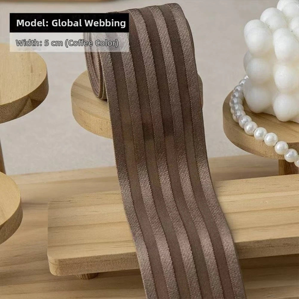 50mm Wide Elastic Webbing Band – Shiny 5-Rib Stretch Ribbon