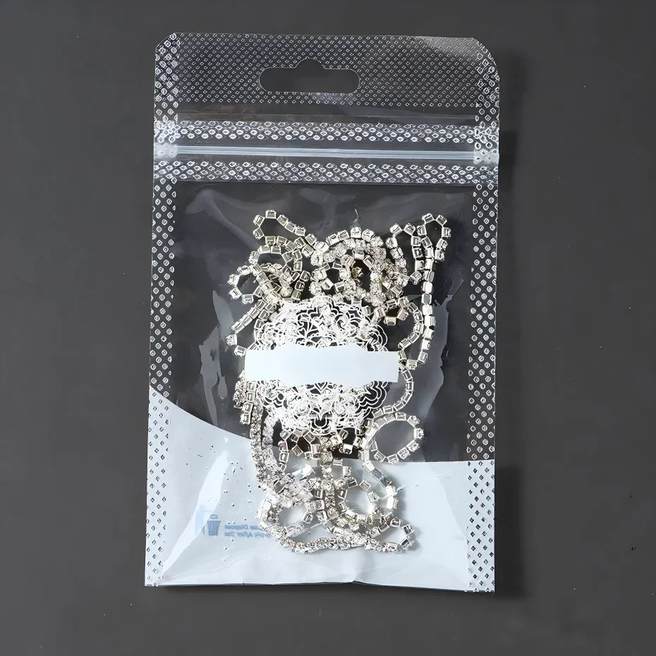 Sparkling Silver Chain Nail Art Decoration – DIY Rhinestone