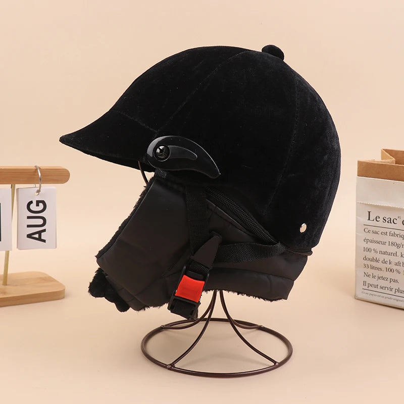 Unisex Equestrian Riding Helmet – Adjustable ABS Velvet Cap