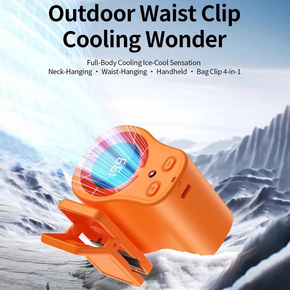 USB Rechargeable Clip-On Portable Fan | LED Display 360°
