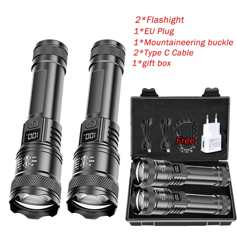 USB Rechargeable LED Flashlight – 1600 Lumen Zoomable Torch