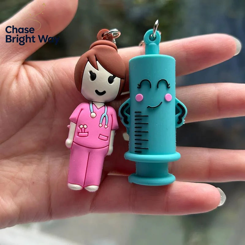 Syringe Ampoule Bottle Opener Keychain – Rubber Vial Cutter