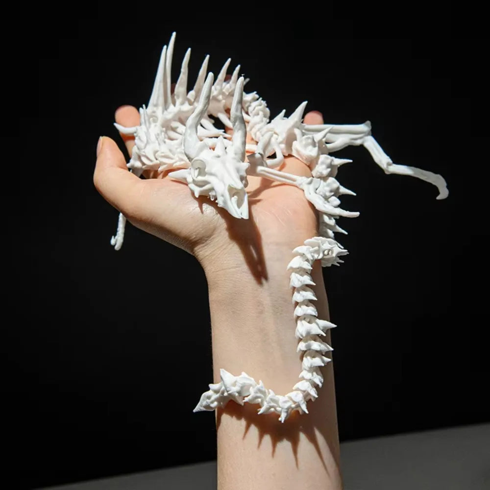 3D Printed Dragon Skeleton Figurine – Movable Collectible Model