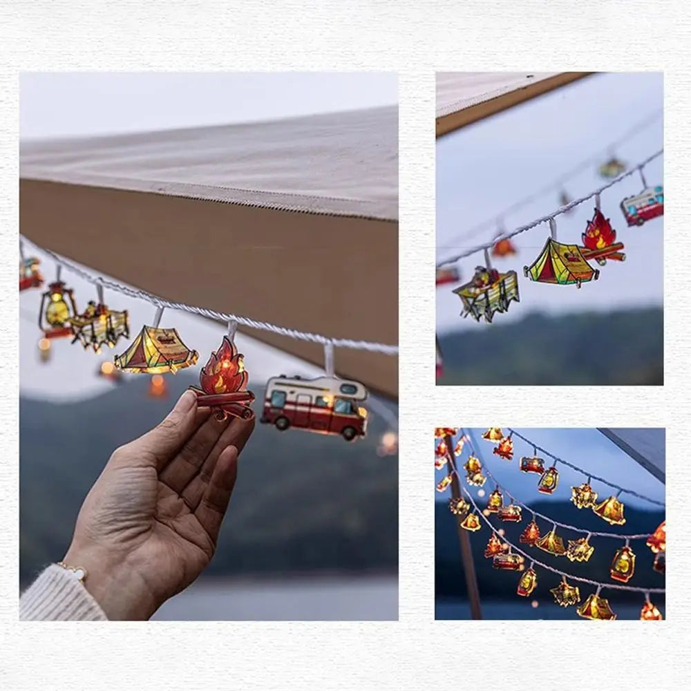 Camping Pattern LED String Lights 300cm – 20 Warm White LEDs