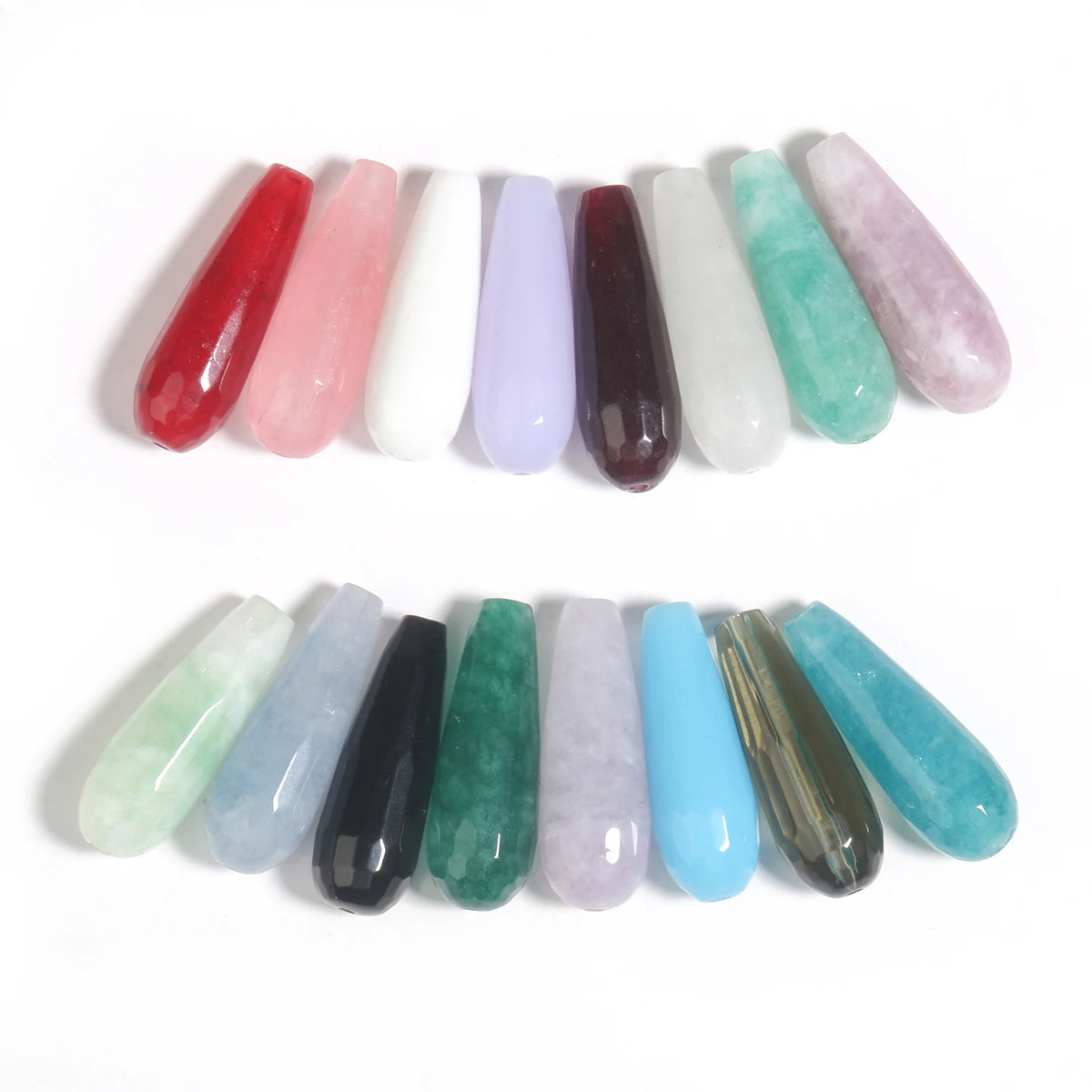 Water Drop Spacer Beads 10x30mm – Chalcedony Howlite DIY Jewelry
