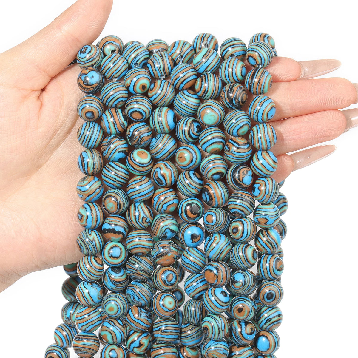 Yooperlite Fire Sodalite Round Stone Beads – 15" Jewelry Strand