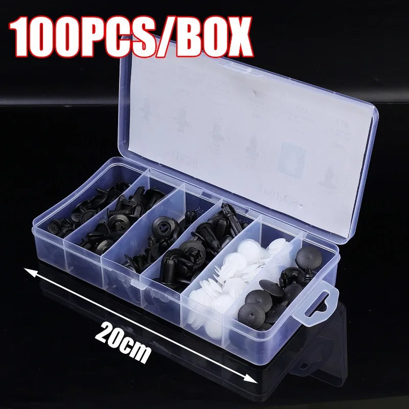 100-Piece Mixed Car Plastic Clips & Body Panel Retainer Kit