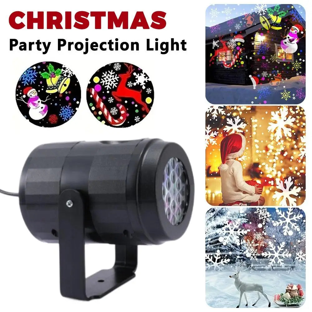 USB Snowflake Rotating Christmas Projector LED Light