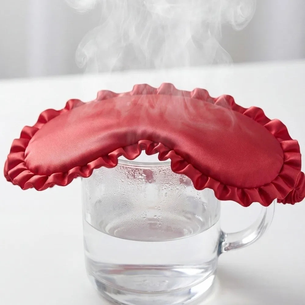 Silk Ruffle Sleep Eye Mask – Soft Breathable Light Blocking