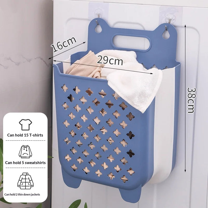 Wall Mounted Foldable Laundry Basket – Large Capacity