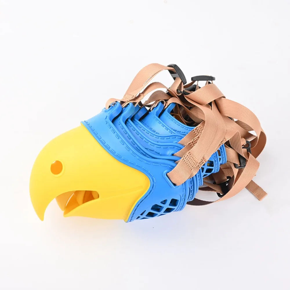 Parrot-Shaped Dog Muzzle – Adjustable Breathable Anti-Bite Cover