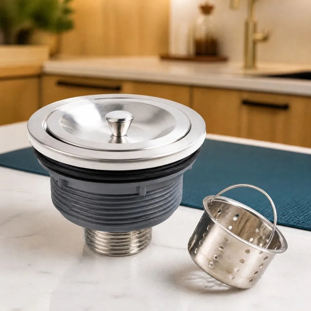 Stainless Steel Sink Strainer Deep Basket & Sealing Lid