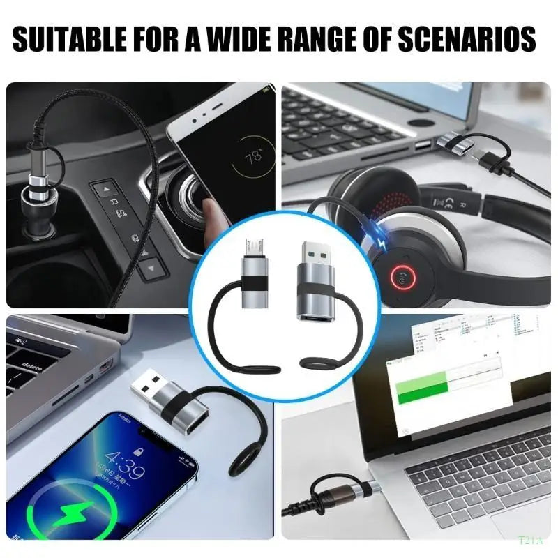 USB to USB-C Adapter 480Mbps PD30W Fast Charging Converter