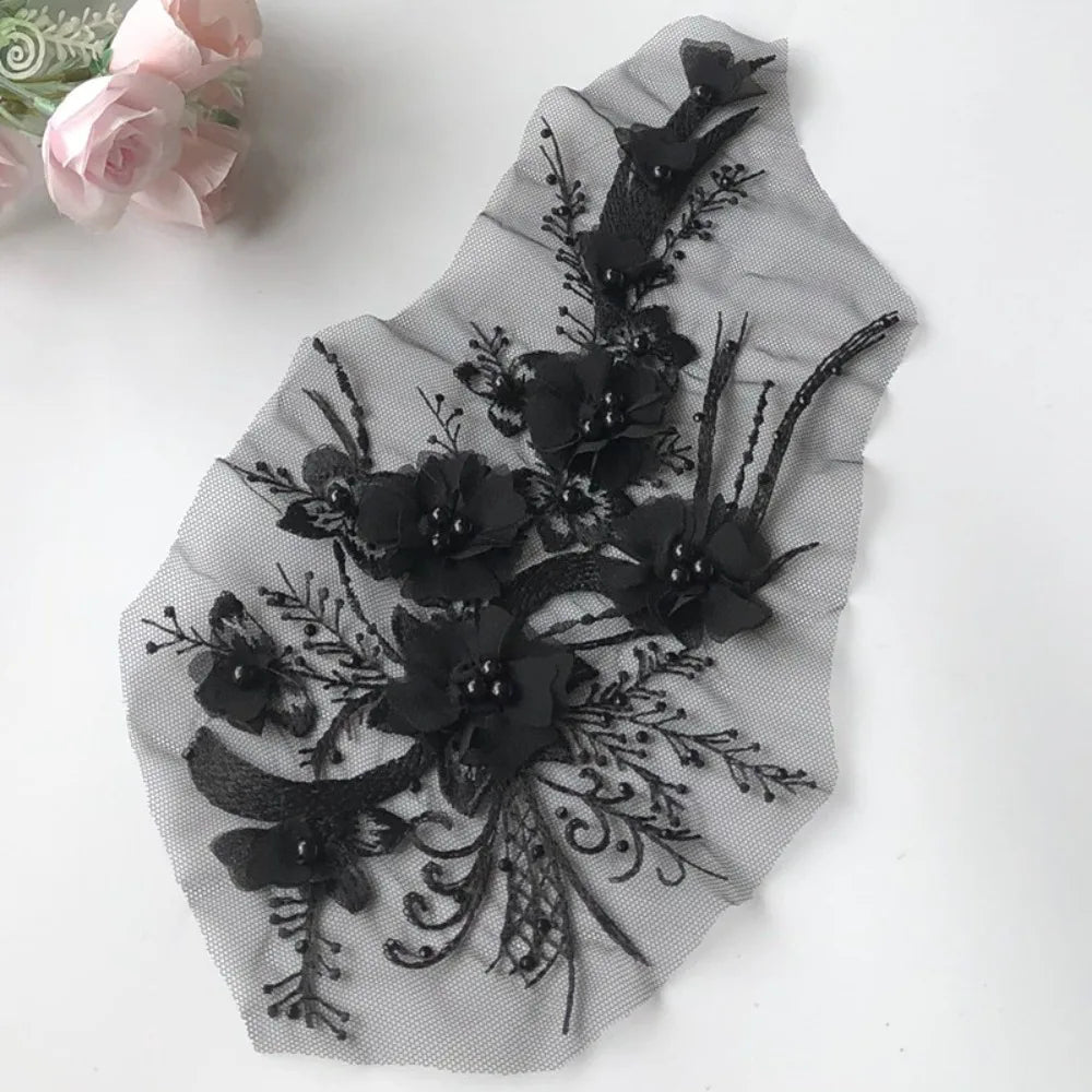 3D Sequined Floral Embroidery Patch – DIY Flower Appliqué