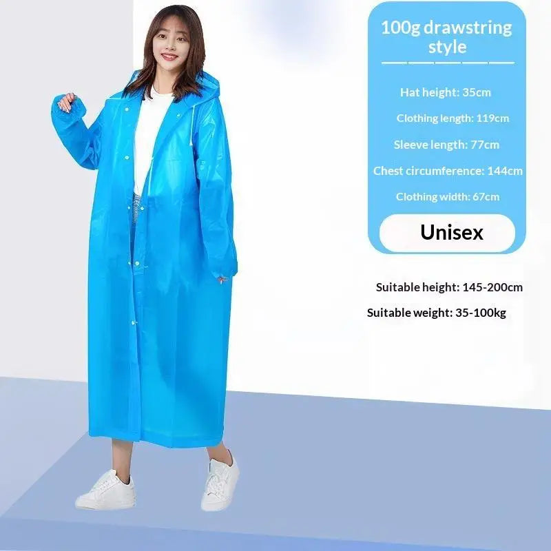 Unisex Hooded EVA Rain Poncho – Waterproof Outdoor Raincoat