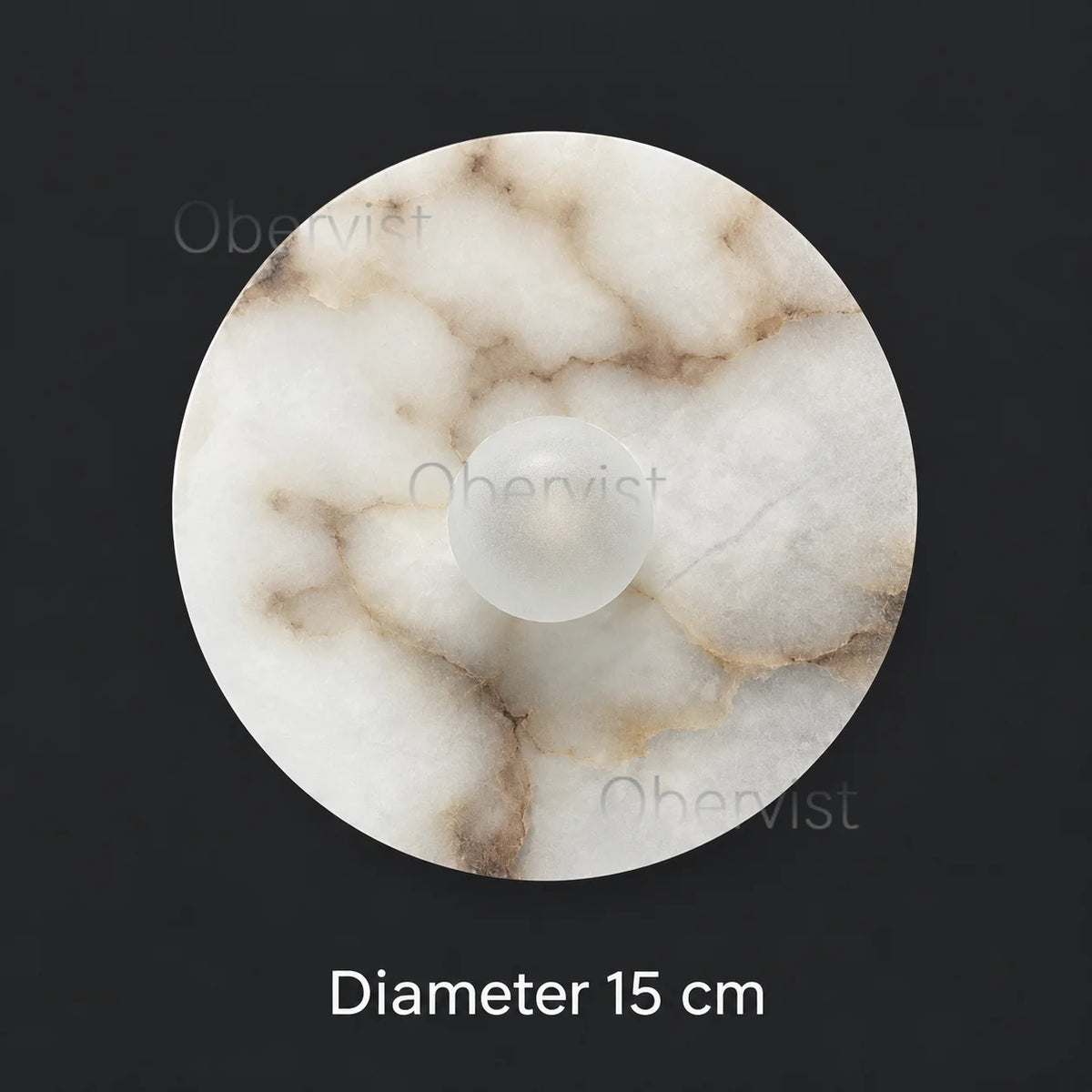 Round Marble Wall Sconce – Modern Stone LED Accent Light