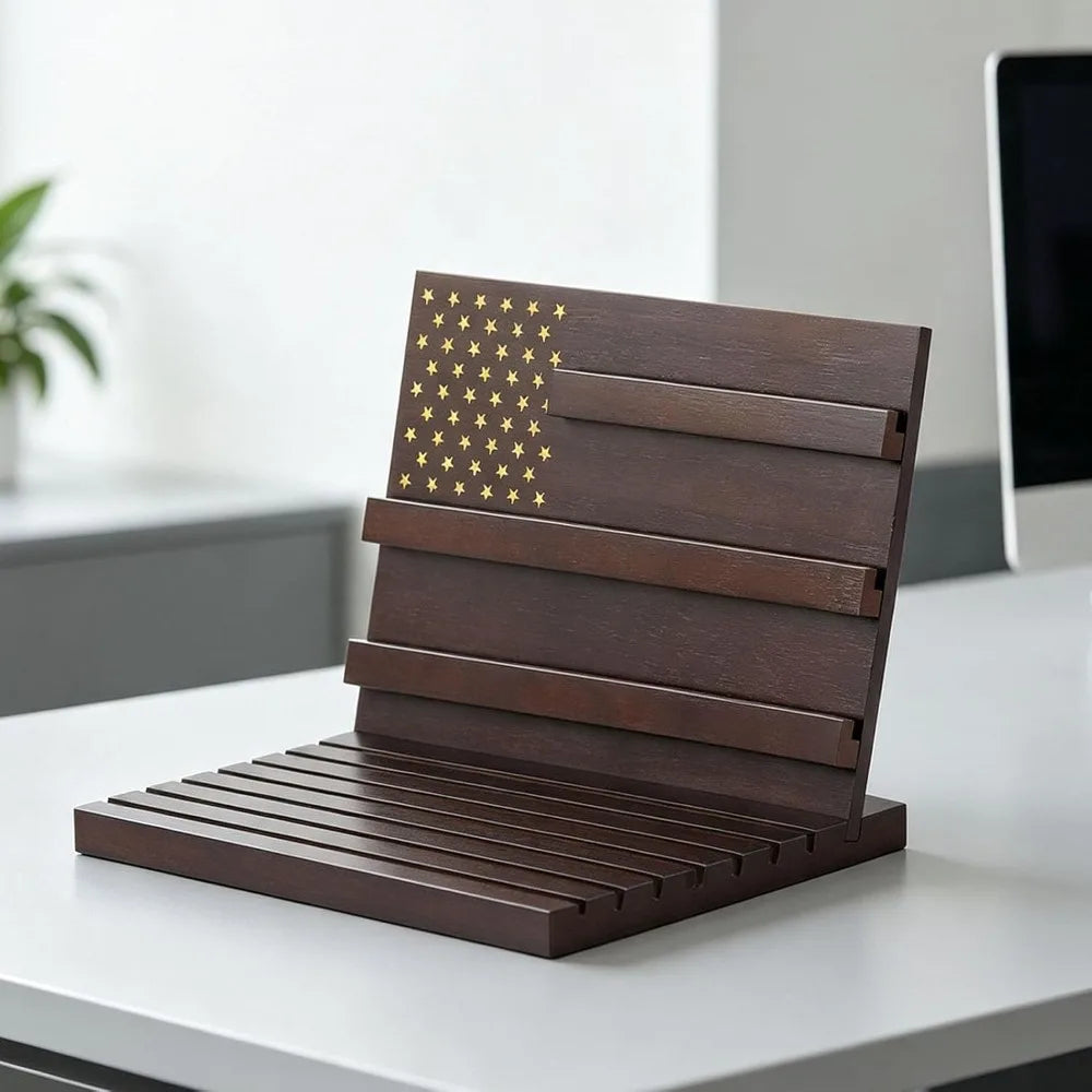 Solid Wood Challenge Coin Display Stand – Holds 80 Coins