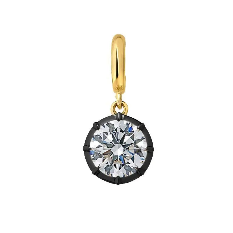 Women's Dainty CZ Pendant Necklace | Mixed Metal Bead Chain