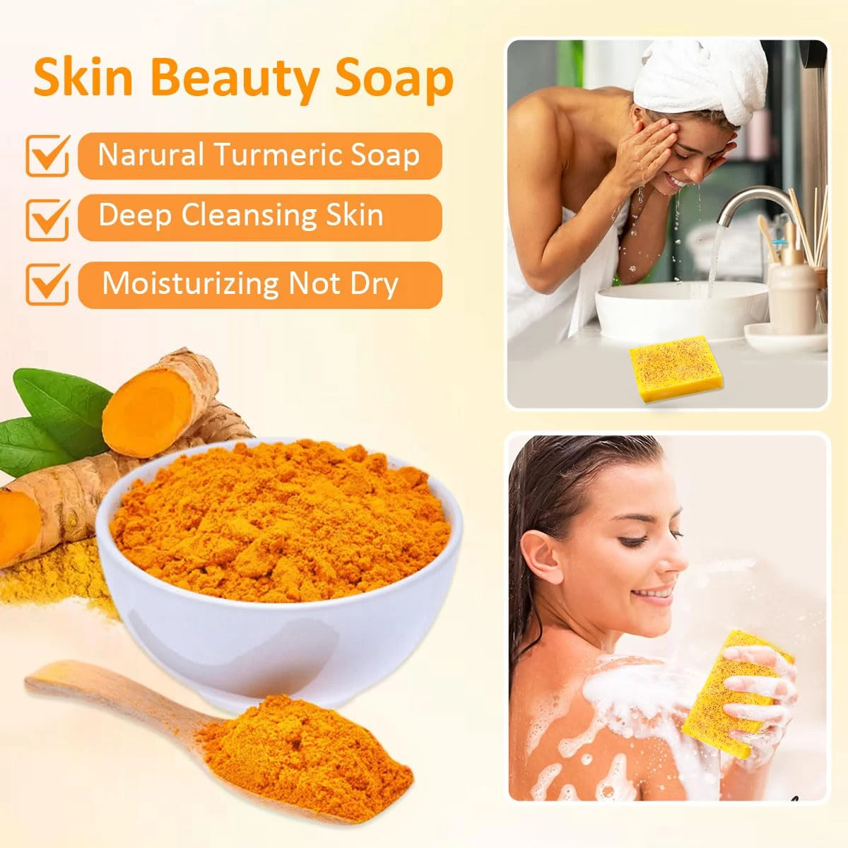 ZaiDoc Kojic Acid Turmeric Bar Soap – Brightening Body Cleanser