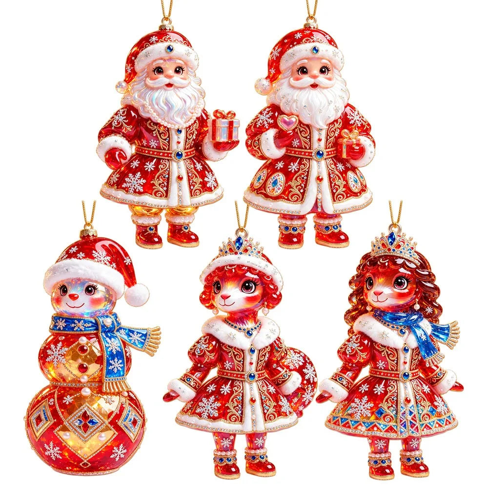 Rhinestone Goat Hanging Ornaments – Acrylic 5-Pack | 8cm