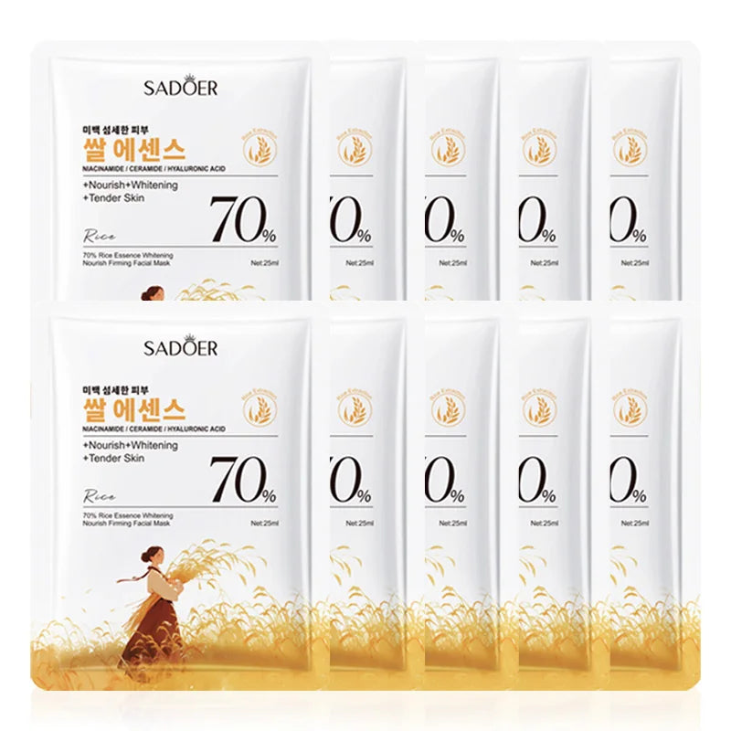 SADOER White Rice Brightening Face Masks – Hydrating & Firming