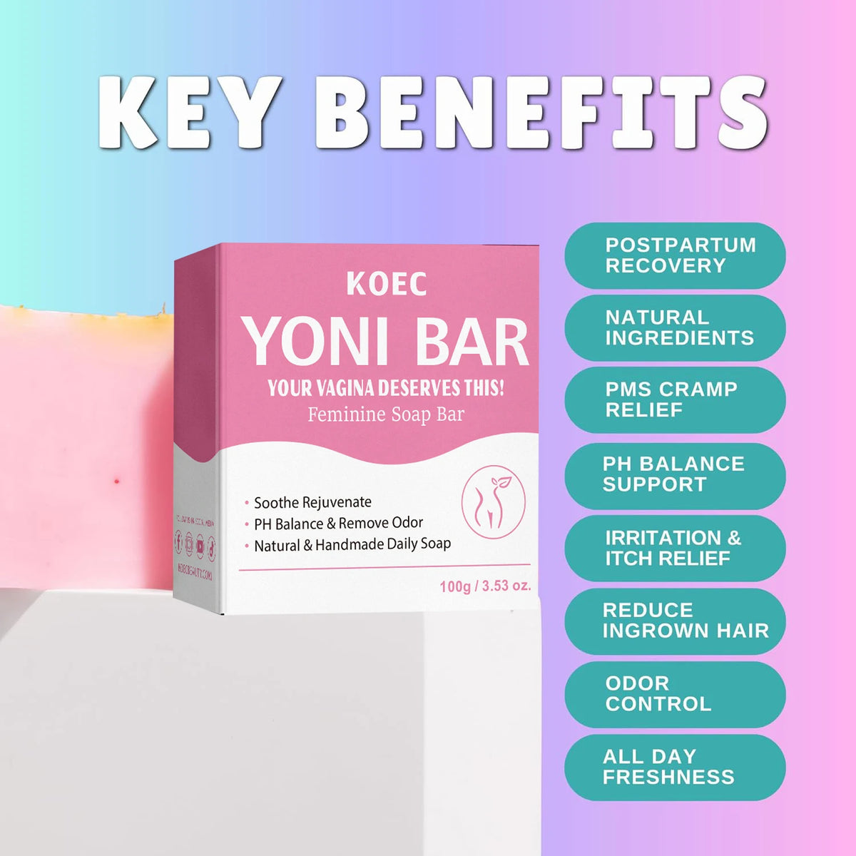 Natural Vegan Yoni Bar Soap – pH Balance & Intimate Hygiene