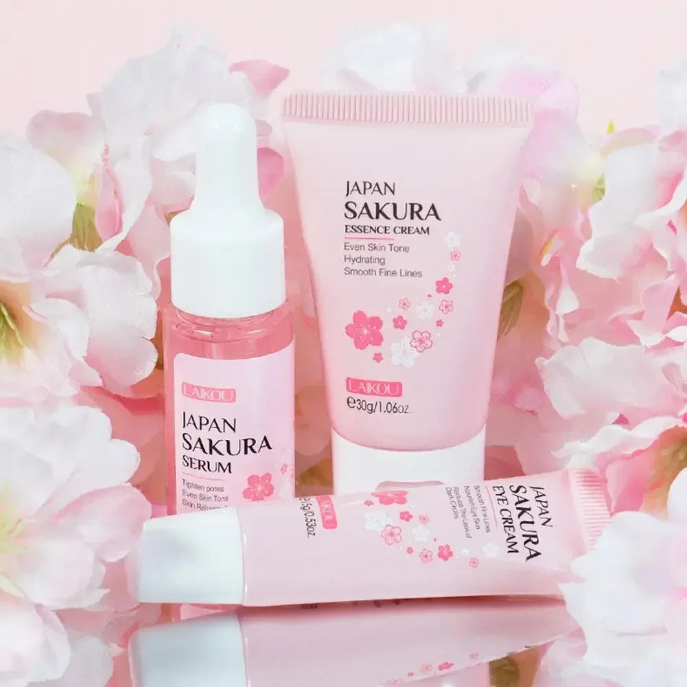 Sakura Skincare 3-Piece Set – Serum, Eye Cream & Essence