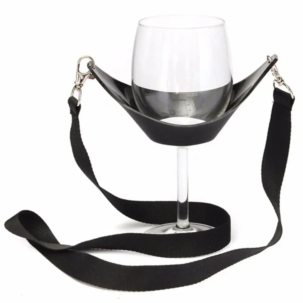Hands-Free Wine Glass Holder Neck Strap – PVC Party Sling