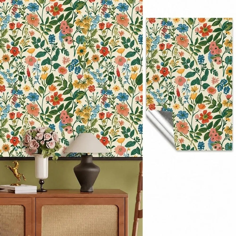 French Floral Peel & Stick Wallpaper – Removable PVC Wall Roll