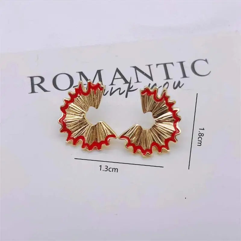 Pencil Shaving Alloy Stud Earrings | Punk Geometric Jewelry