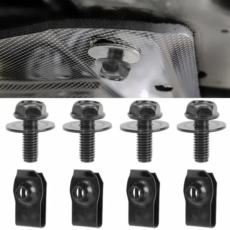 M6 U-Nut Clips & Bolts – Car Fender Liner Fasteners 20pc