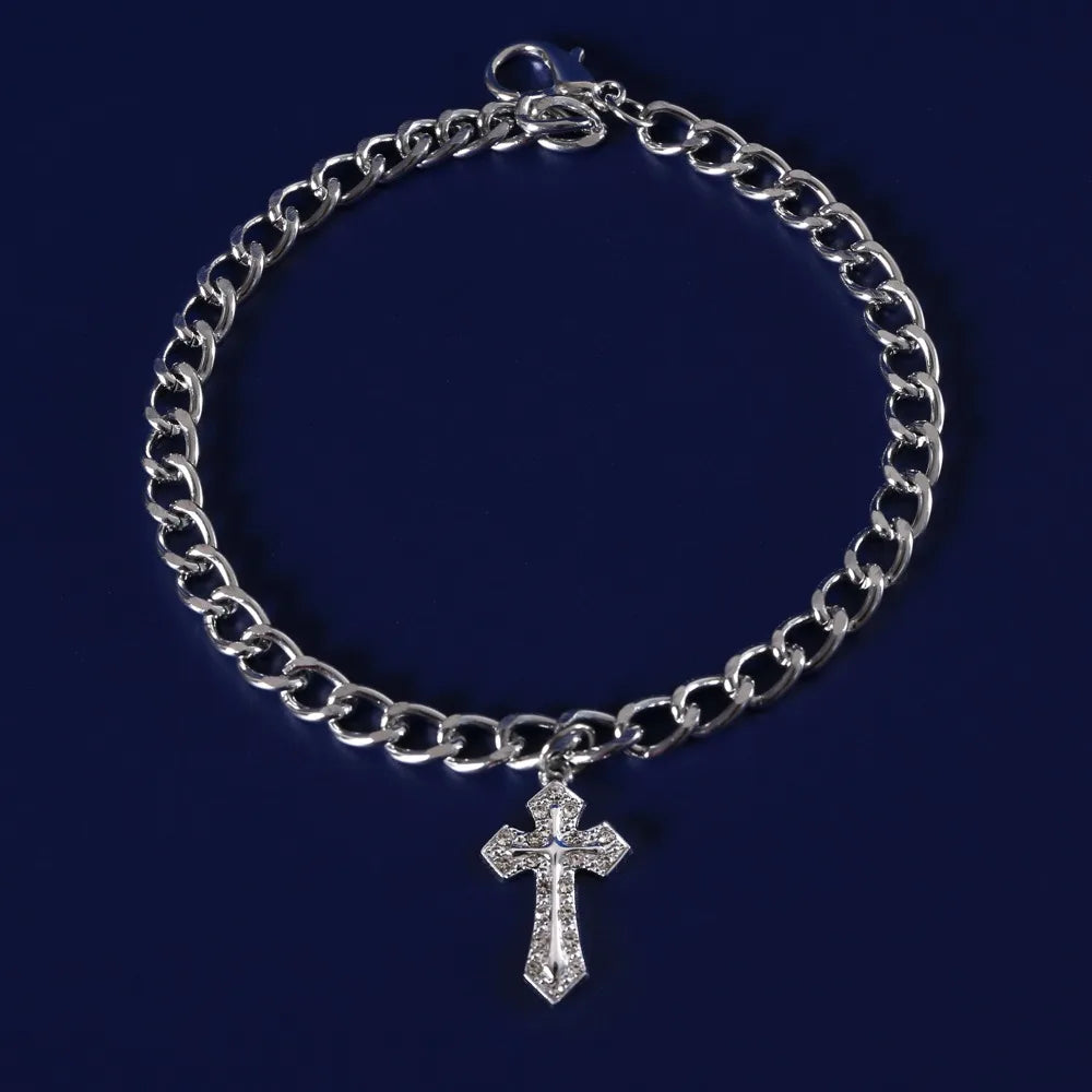 Zircon Cross Pendant Pet Necklace – Cat & Dog Accessory