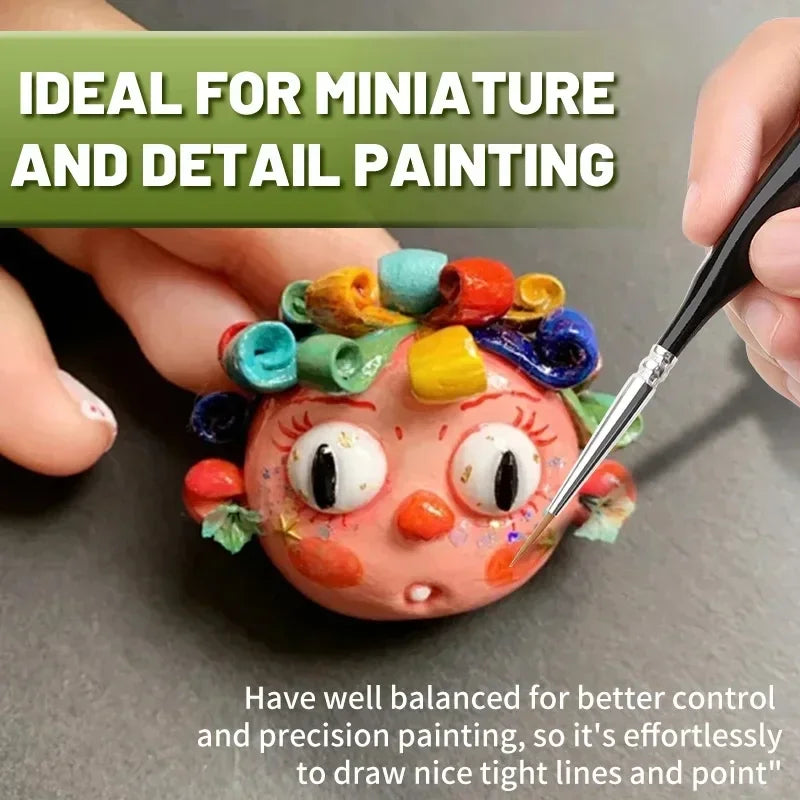 Detail Paint Brush Set – Fine Nylon Tip for Miniatures & Acrylic