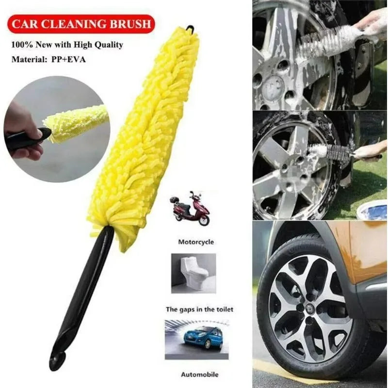 Soft Chenille Car Wheel Rim & Tire Cleaning Brush
