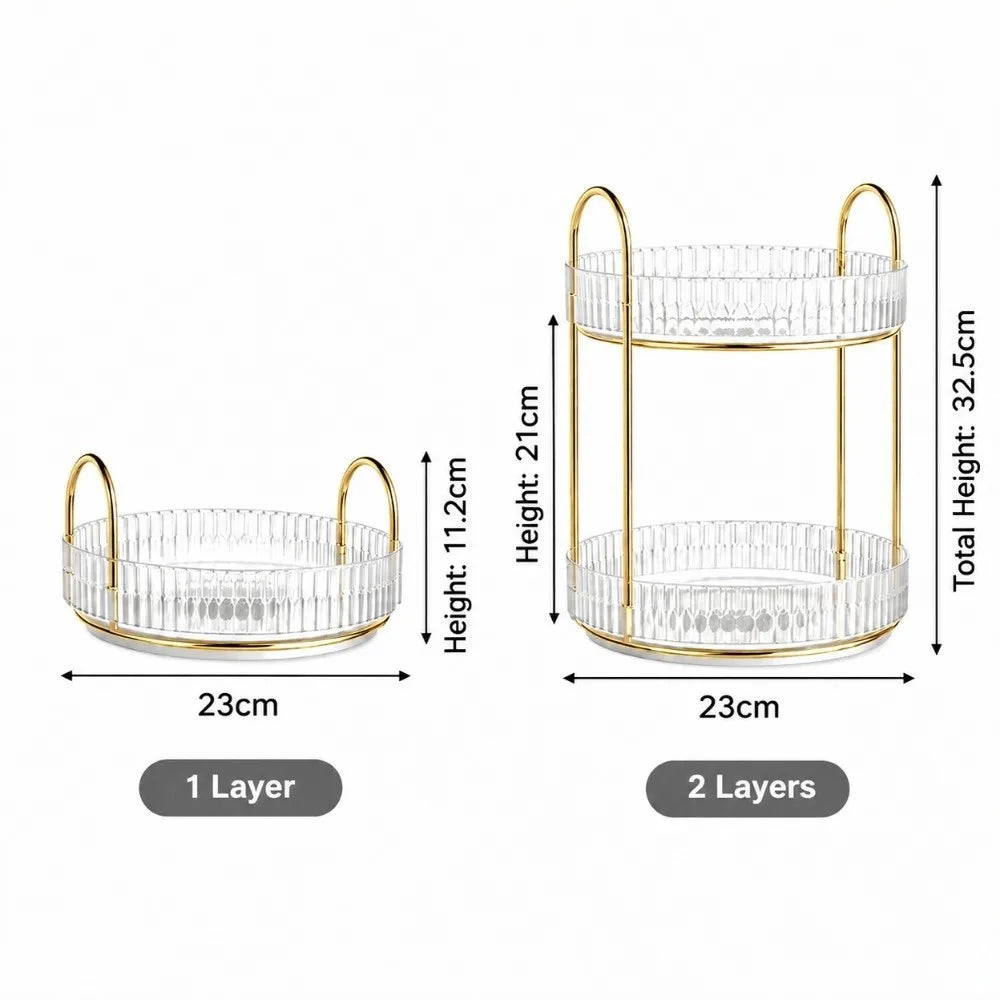 360° Rotating Multi-Tier Makeup & Desktop Organizer