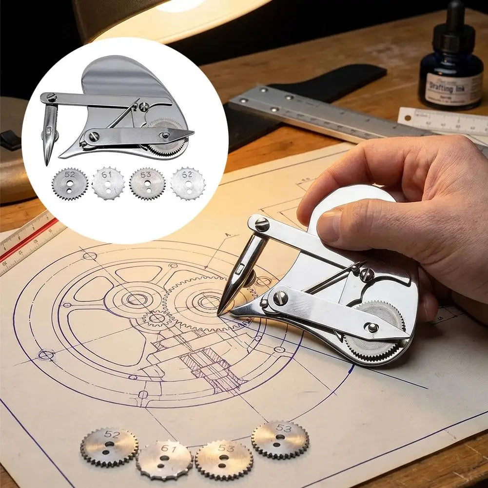 Mechanical Gear Ruling Pen Set – Dotting & Dashed Line Scriber