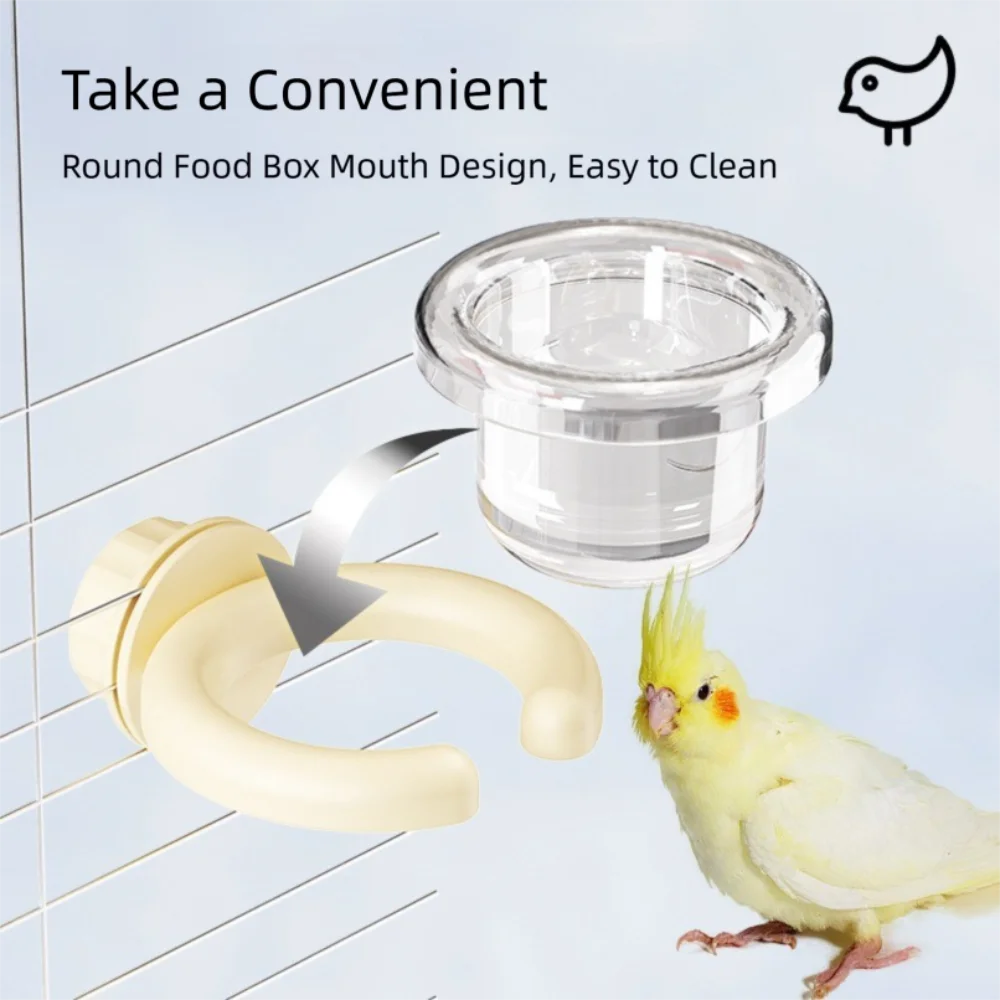 Transparent Hanging Bird Water Feeder – ABS Parrot Drinker