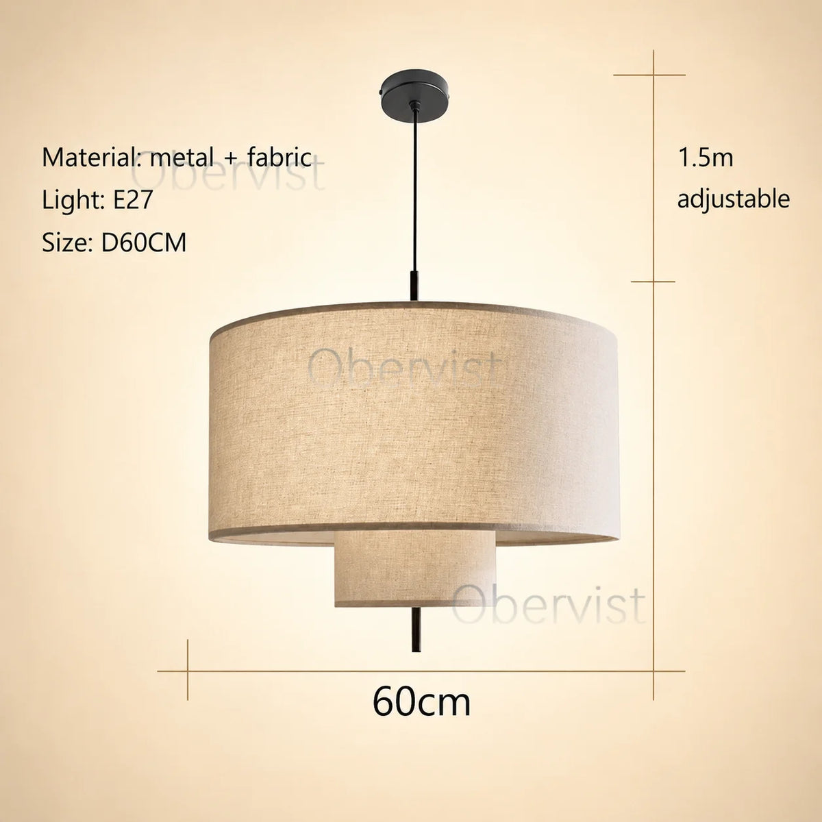Wabi Sabi Fabric Pendant Light | Nordic Chandelier E27 LED