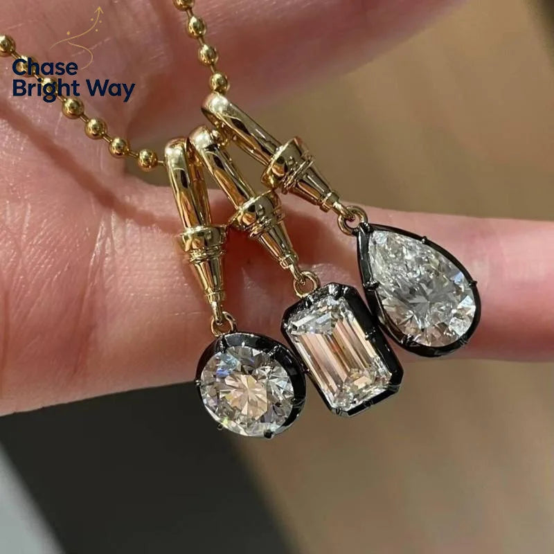 Women's Geometric Zircon Pendant Necklace | Gold Plated Chain