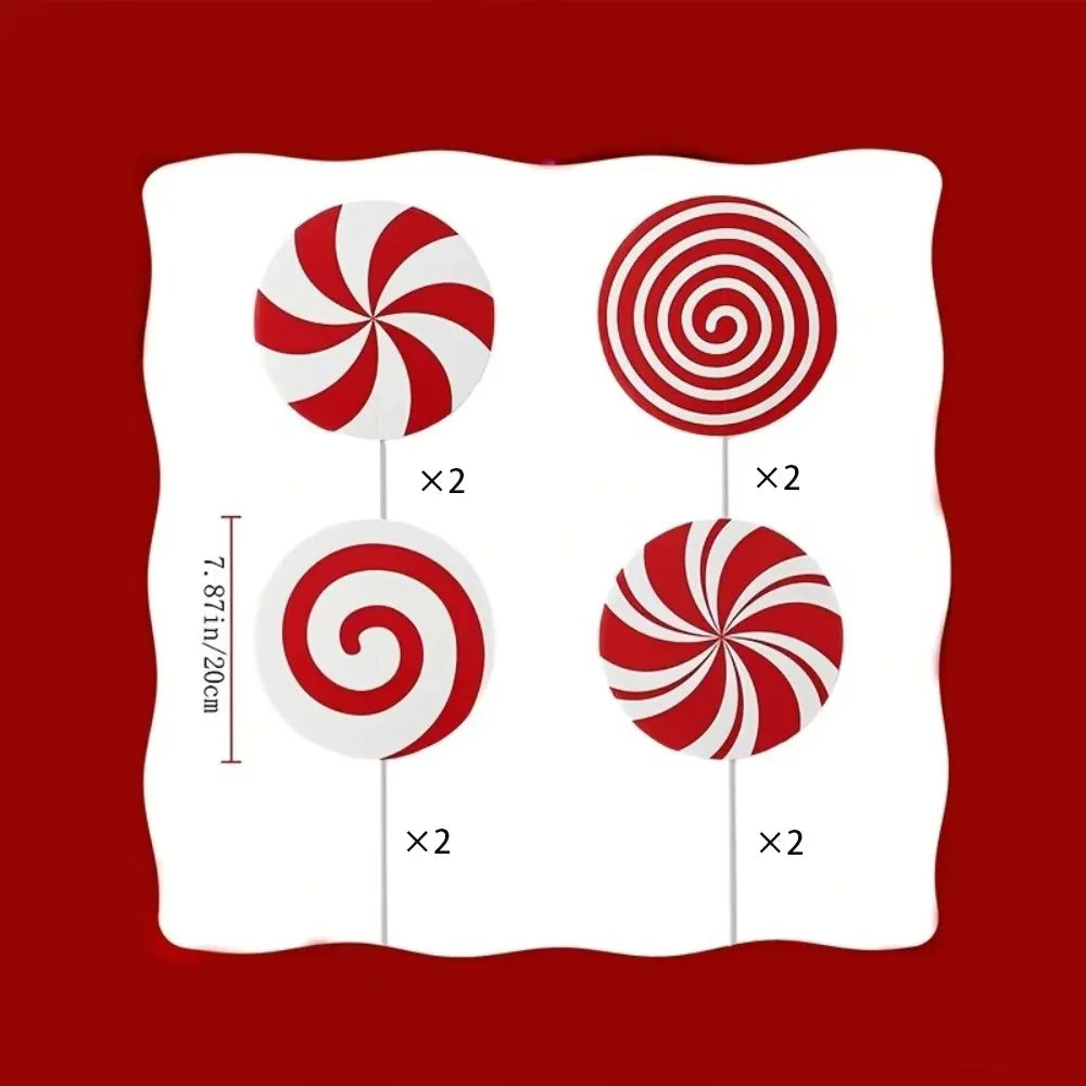 Peppermint Lollipop Christmas Tree Ornaments – 4/8/12 Pcs