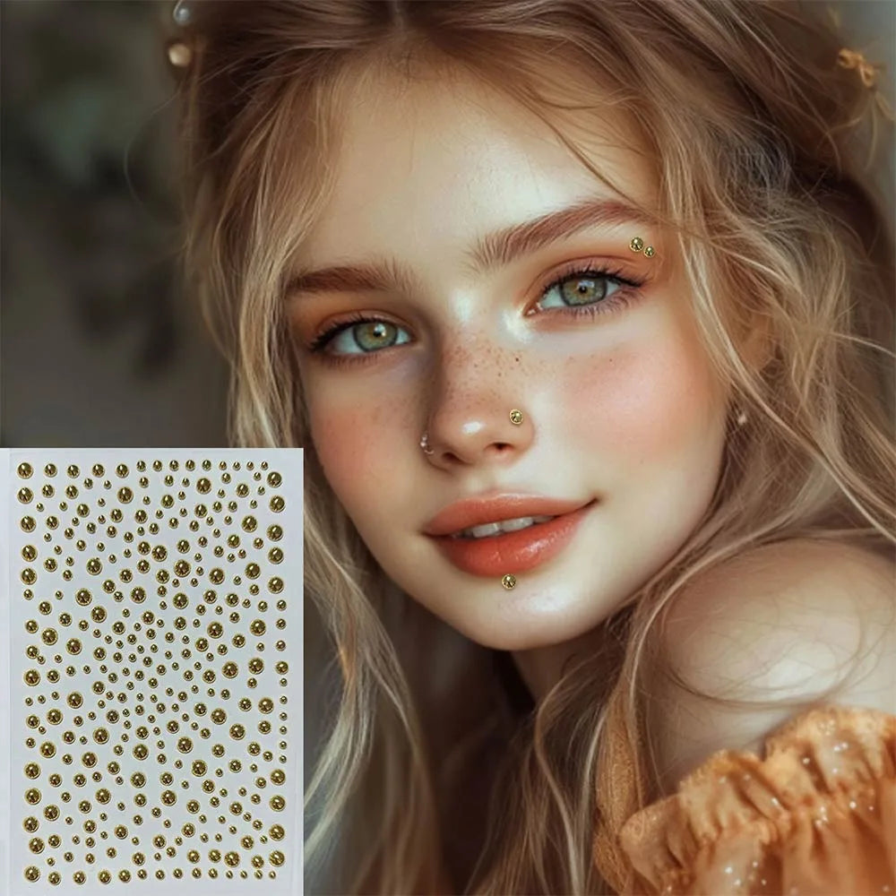 5D Resin Rhinestone Sticker Sheet – Self-Adhesive Gem Pearls