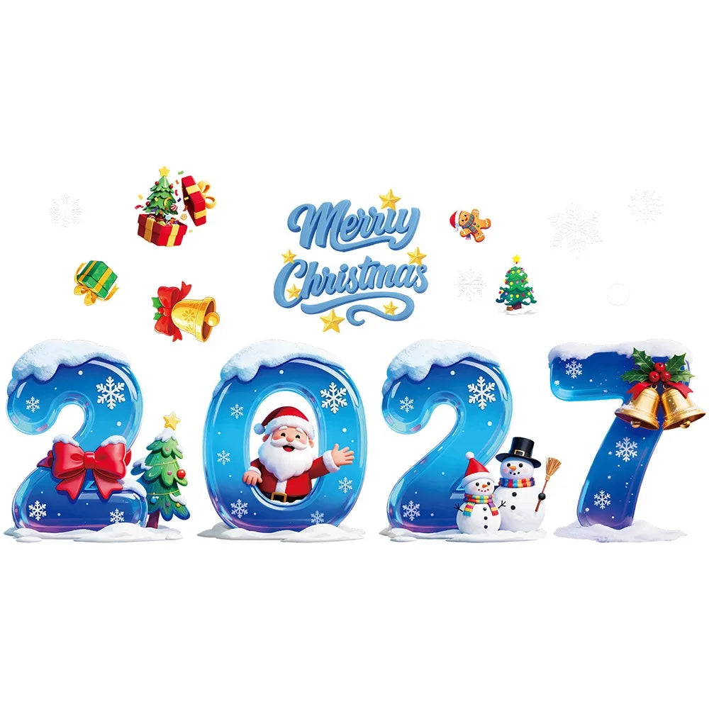Christmas Window Clings – Snowflake Snowman Santa Glass Decals
