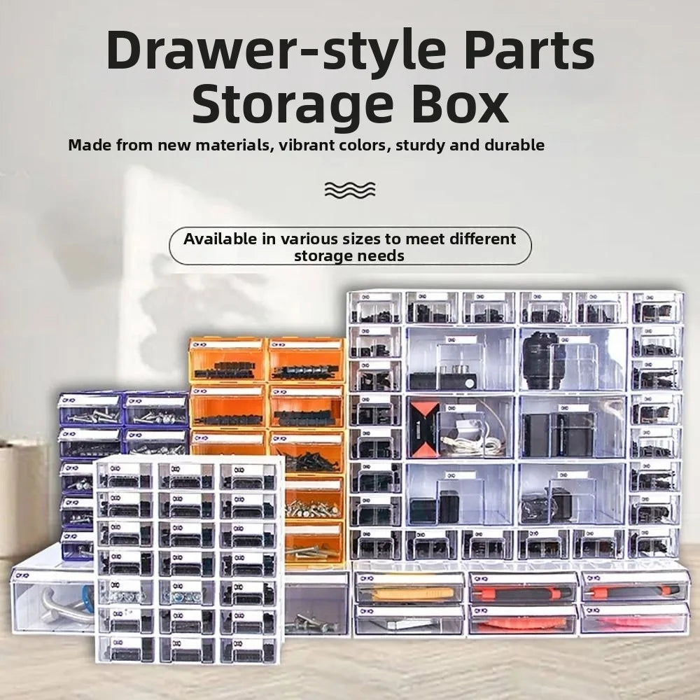 Drawer Style Plastic Storage Box – Hardware Parts Organizer