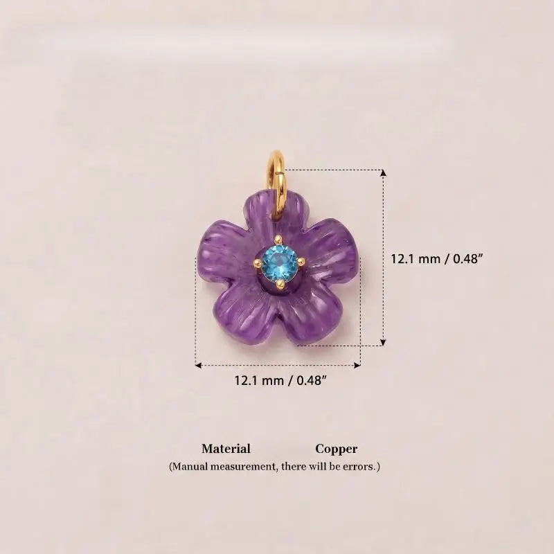 Resin Flower Zircon Charm Pendant – Colorful DIY Jewelry