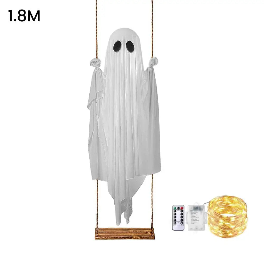 Large Hanging Swing Ghost Halloween Decoration | LED Lights