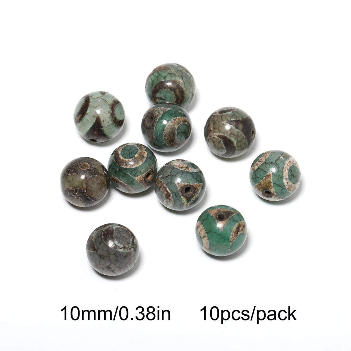 Tibetan Dzi Agate Natural Stone Round Beads | DIY Jewelry