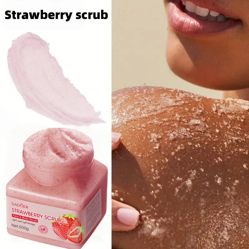 SADOER Strawberry Exfoliating Face Scrub 500g – Hypoallergenic